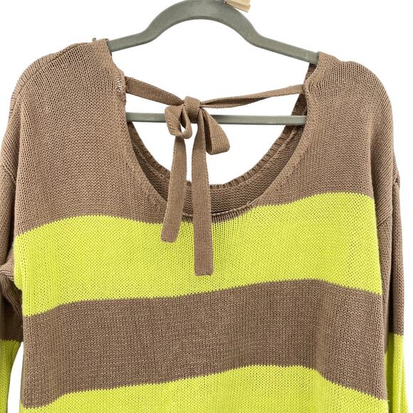 Edge Womens Cotton Pullover Knit Striped Long Sleeve Sweater - Picture 7 of 10